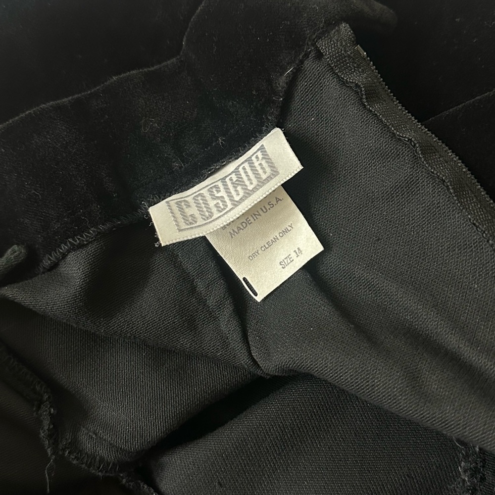 Vintage Black Velvet‎ Midi Skirt - Picture 6 of 6